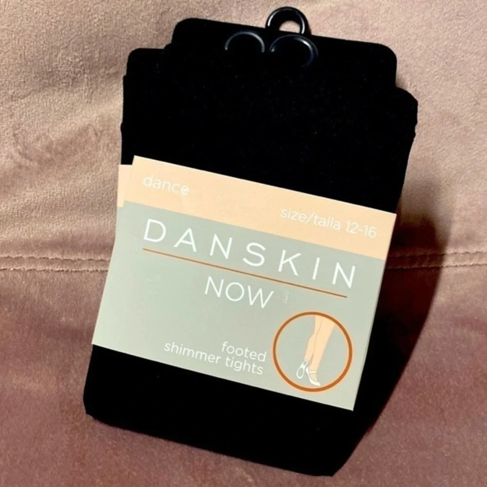 New Danskin footed black‎  shimmer dance  tights